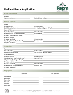 Resident Rental Application