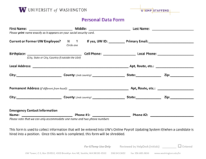Personal Data Form