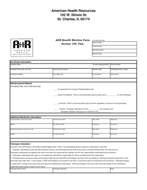 AHR Benefit Election Form