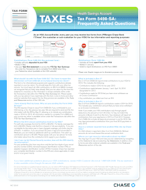Form 5498-SA Health Savings Account Contributions