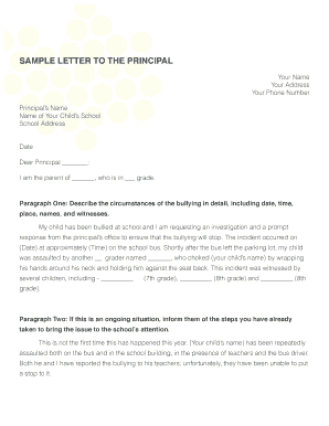 Sample Letter to the Principal