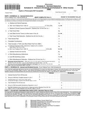 Mississippi Schedule A - Itemized Deductions
