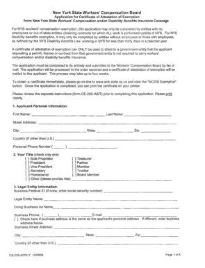 Workers comp waiver form - Worker's Compensation Exemption Application - Genesee County - co genesee ny