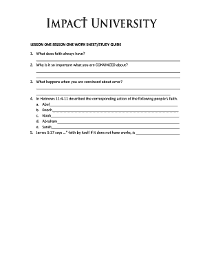 Lesson One Session One Worksheet