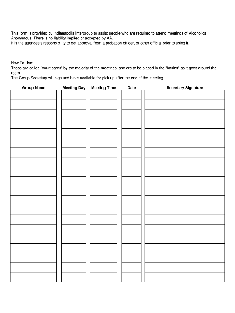 Aa Court Card Fill Online Printable Fillable Blank PdfFiller