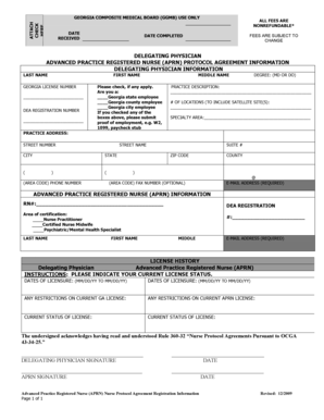 Georgia APRN Protocol Agreement