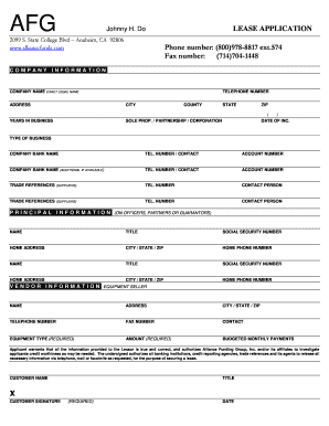 Commercial Lease Application