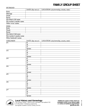 Family Group Sheet