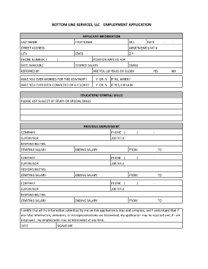 Employment Application Form