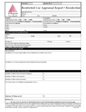Restricted Use Appraisal Report
