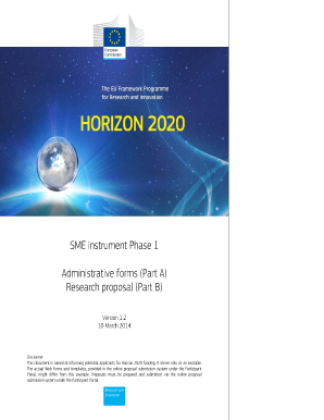 Itemized proposal - SME instrument Phase 1 Administrative forms - European Commission - ec europa