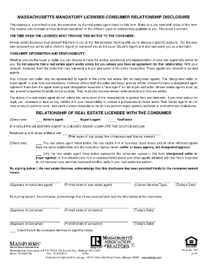 Massachusetts Mandatory Licensee-Consumer Relationship Disclosure