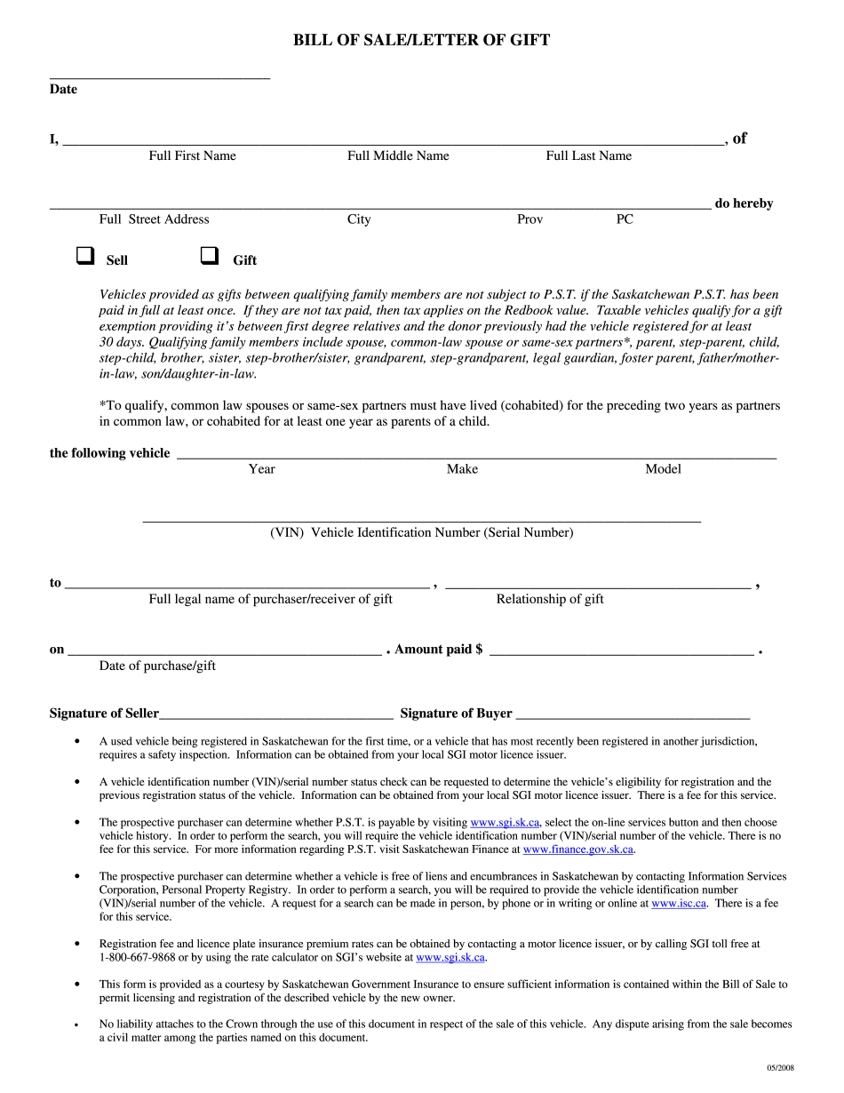 Sgi Bill Of Sale