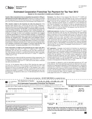 Ohio Corporation Franchise Tax Payment Form
