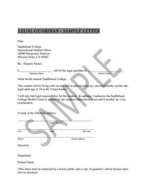 Sample letter of interest - LEGAL GUARDIAN - SAMPLE LETTER. Split-Interest Trust Information Return - saddleback