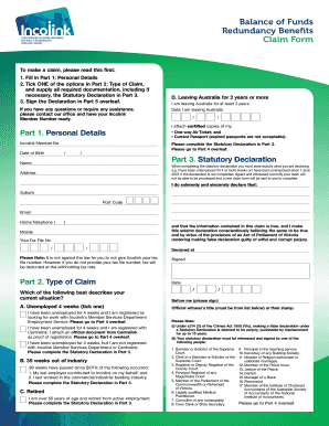 Redundancy Benefits Claim Form