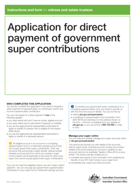 Application for Direct Payment of Government Super Contributions