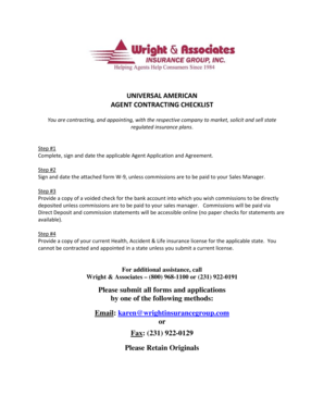 Agent Contracting Checklist for State Regulated Insurance Plans