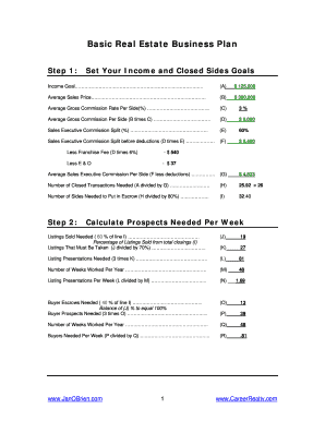 real estate business plan sample pdf