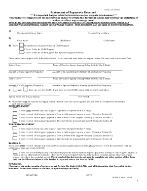 Area statement for apartment - Statement of Payments Received - dss virginia