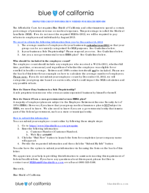 Blue Shield of California MLR Employer Information Form