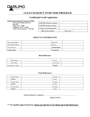Confidential Credit Application Form