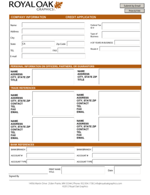 Credit Application Form