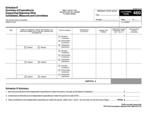 California Form 460 Schedule D