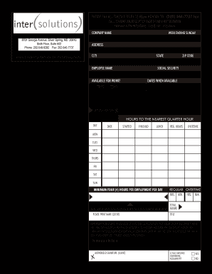 Jhu timesheet - intersolutions w2