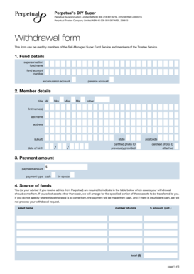 Perpetual DIY Super Withdrawal Form