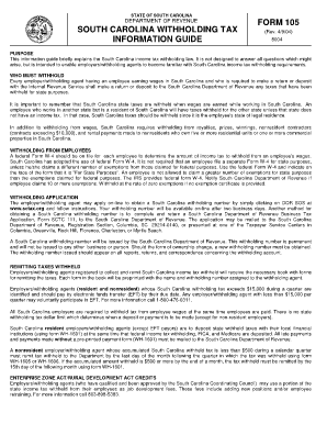 South carolina withholding tax information guide form 105 - sctax