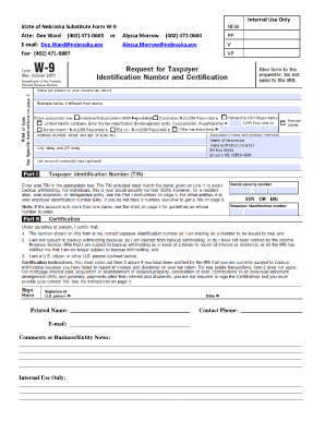 Nebraska Substitute Form W-9