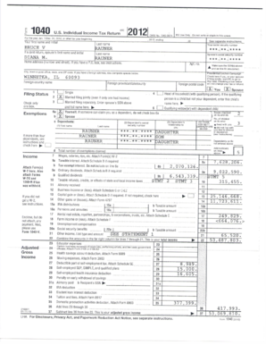 US Federal Individual Income Tax Return 1040