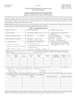 USDA Application for Loan Guarantee