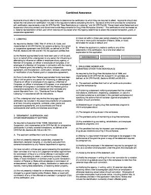 Combined Assurance Certification Form