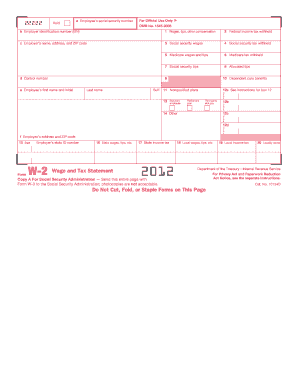 IRS Form W-2 Wage and Tax Statement
