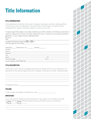 Title Information Form