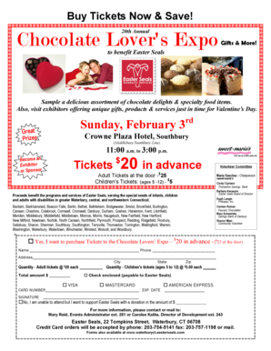 Chocolate Lovers' Expo Ticket Purchase Form