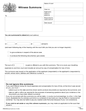 Witness Summons
