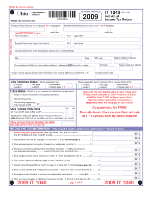 Ohio IT 1040 Individual Income Tax Return
