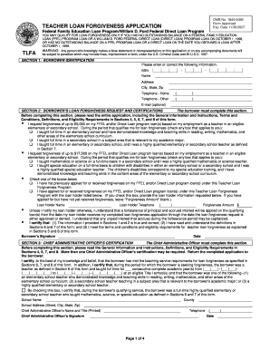 Teacher Loan Forgiveness Application