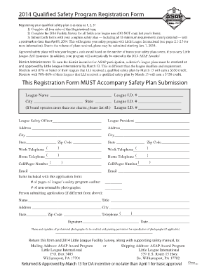 2014 Qualified Safety Program Registration Form