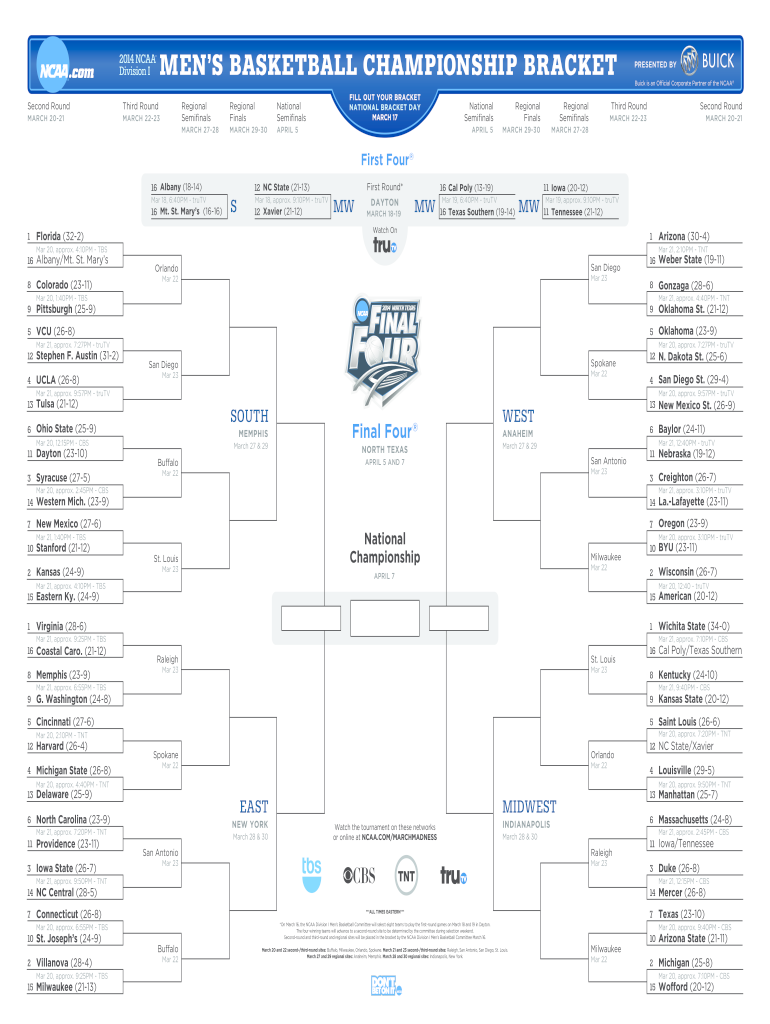 2022 Form NCAA March Madness Tournament Bracket Fill Online, Printable,  Fillable, Blank - pdfFiller