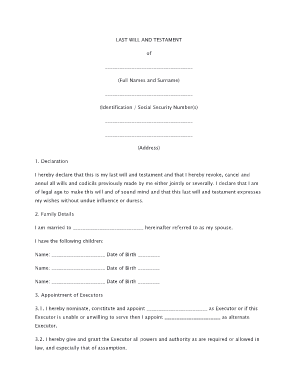 Last Will and Testament