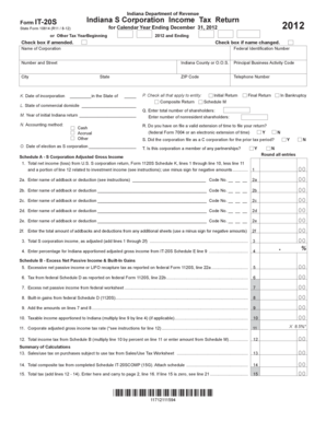 Indiana S Corporation Income Tax Return