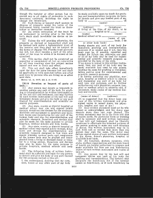 Florida Anatomical Gift Act Form