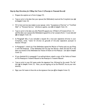 Praecipe to Transmit Record for Divorce