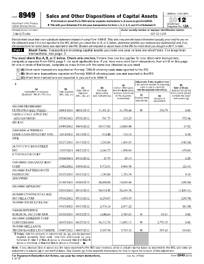 Form 8949 Sales and Dispositions of Capital Assets