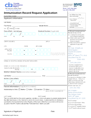 Immunization Record Request Application