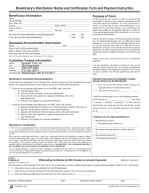 Beneficiary Distribution Notice and Certification Form